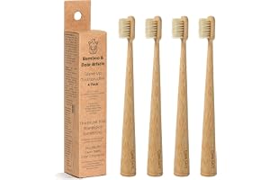 Gaia Guy Tandborstar i bambu och vildsvin – 4-pack | Naturlig vildsvinsborst