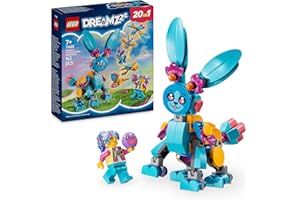 LEGO DREAMZzz Aventuras de Bunchu: Animales Creativos, Conejo de Peluche para Reconstruir 20 en 1, Tiburón, Elefante, Tortuga de Juguete y Más, Regalo para Niñas de 7 Años, Minifigura de Izzie 71488