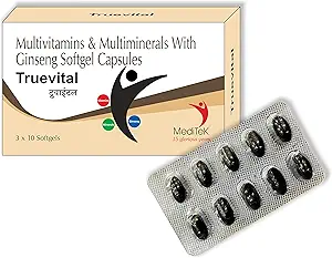 Meditek TrueVital Multi Vitamin Multi Minerals with Ginseng Pack of 6 x 10 Capsules (Family Pack)