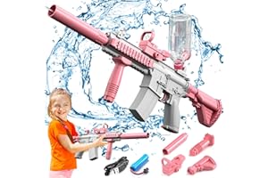 TTCOTOKE Pistola ad acqua elettrica, Pistole ad Acqua a Lunga Gittata da 32ft, Pistola ad Acqua Elettrica per Tutti, Automatico Pistola Ad Acqua per Estate Giardino Piscina All'Aperto Spiaggia- Rosa