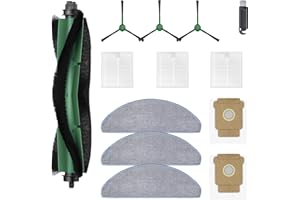 HIYOUNG Accessoires pour Aspirateur Irobot Roomba Combo 2 Essential/IRobot Roomba 105 Combo, 1 Brosse principale, 3 Serpillères, 3 Filtres, 3 brosses latérales, 2 sacs à poussière