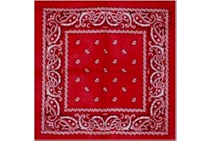UNIFUN 100% cotton Paisley Design Bandana. (Red)