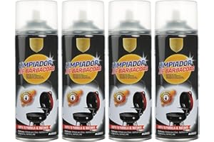 H HANSEL HOME Spray de Limpieza Profesional para Parrilla, Horno y Barbacoa - Potente Eliminador de Grasa y Suciedad - 400ml, 4 Unidades