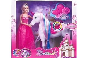 Yellow River Magic Light Unicorn and Princess Dolls, Unicorn Horse Toys for Girls /Boys, Unicorn Doll Toys Playset Best Gifts for Christmas Birthday for Kids Aged 3 4 5 6 7 8+