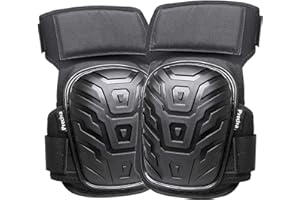 Preciva Genouillères Professionnelles,Heavy Duty Genouillère Rembourrage en Mousse avec Coussin en Gel Confortables et Sangles Réglables pour Travailler, Gardning et Construction