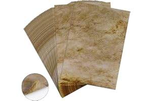 ABSOFINE Vintage Old Paper 25 Sheets Writing Paper DIN A4 Parchment Paper for Printing 120g Retro Paper for Handmade Invitation DIY