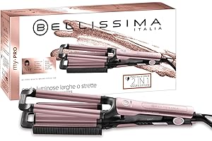 BELLISSIMA Imetec GT20 100 My Pro Beach Waves, Plancha para hacer ondas anchas y estrechas, 3 niveles de temperatura, placas revestidas de cerámica