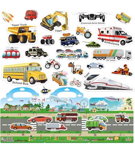 Bambebe Riutilizzabili Adesivi Libro per 2 3 4 5 6 Anni, 20 Pezzi Riutilizzabile Impermeabile Sticker Libri Giocattoli per Bambini, Adesivi Libri per Bambini, Animal Space Sticker (20 PCS