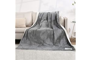 ‎CURECURE CURECURE Heizdecke 180 x 130 cm Wärmedecke Elektrisch fürs Bett mit Abschaltautomatik Überhitzungsschutz Auto Timer 6 Stunden, 4 Temperaturstufen, Waschbar, Silber Grau