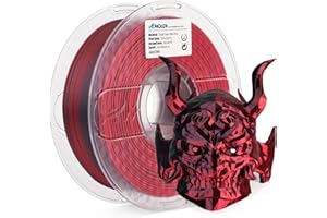 AMOLEN Filament PLA pour imprimante 3D, filament PLA bicolore coextrudé et lustré 1.75mm, Filament pour impression 3D à changement de couleur 1KG/2.2lb, Silk Rouge Noir