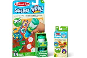 Melissa & Doug Sticker WOW Dinosaur Bundle: Sticker Stamper, 24-Page Activity Pad, 600 Total Stickers, Arts and Crafts Fidget Toy Collectible Character, Dino - Olive