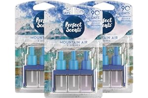Perfect Scents Plug In Refill Air Freshener - Compatible with 3volution - Mountain Air - (3 Packs of 3x20ml)