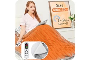 Mia&Coco Electric Heated Blanket Throw Flannel Sherpa Fast Heating 180x130cm, 10 Heat Levels & Up-to-9-Hours Auto-Off Timer & LED Display, for Home Office Use, Machine Washable, ETL Certified, Grey