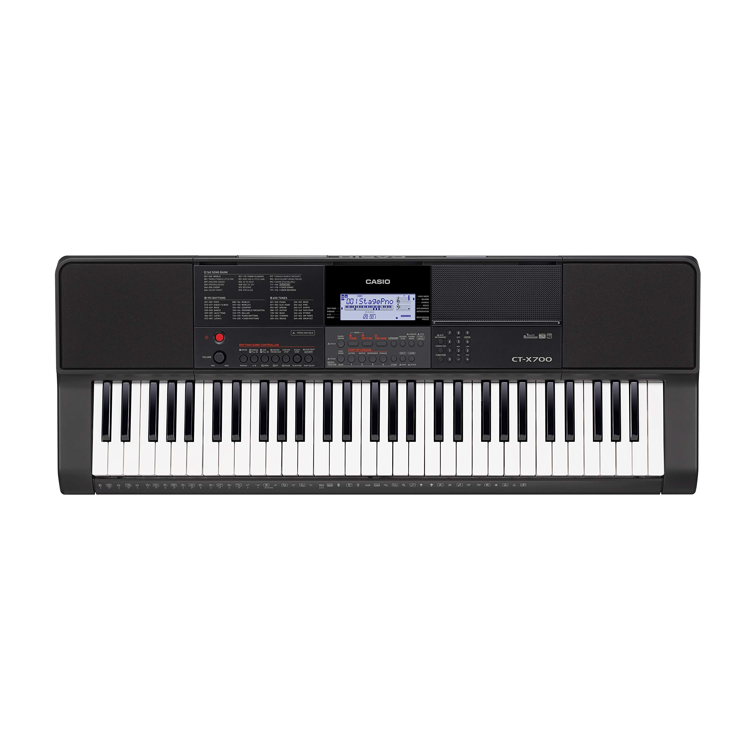 Casio CT-X700 61-Key Touch Sensitive Portable Keyboard with Carry Case (Black) - Image 5