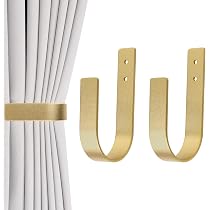 Soportes Para Cortinas En Forma De U | Pack De 2 Unidades Color Dorado | Incluye 20 Deslizadores | Aleación De Aluminio Resistente | Fácil Instalación