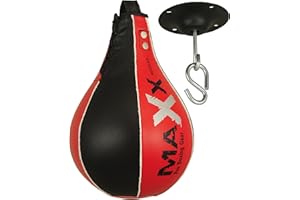 MAXX PRO BOXING GEAR Maxx Speeding Punch Rex Leather Speed Ball & FREE Swivel Boxing Punching bag Speedy Power strength