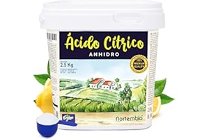 Nortembio Ácido Cítrico 2,5 kg - Ácido Cítrico Anhidro Concentrado 100 % Puro Certificado – Limpieza Doméstica Multiusos – eBook Incluido