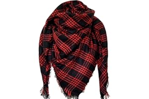 DELEY Écharpe Tartan Retro pour Femmes Écharpe à Carreaux Doux Écharpe Enveloppante Châle Écharpes de Couverture