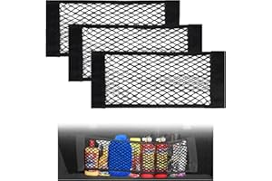 Mauepersu 4 Stück Starke Elastizität Netz Kofferraum Netztasche Auto, 40x25cm Gepäcknetz Erstreckt,Elastischer Rand hält Lasten Fester, Kfz Aufbewahrungsnetz Universal,für universal Auto/SUV aus Nylon