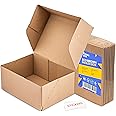 Packaging Hero 9" x 5" x 3" Corrugated Cardboard Mailing Boxes, shipping boxes, packing boxes, small parcel postal boxes, e-commerce boxes with free clear round stickers (Pack of 10)