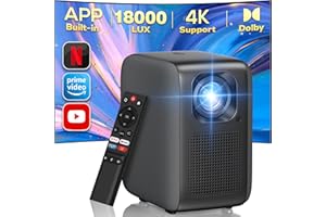 Proiettore【Netflix/YouTube/Prime Video Integrato】, Full HD 1080P 18000 Lux, iZEEKER 4K WiFi Bluetooth Proiettore Completamente Sigillato, Elettrica Focus 4D/4P Keystone Compatibile con Android/PC/USB