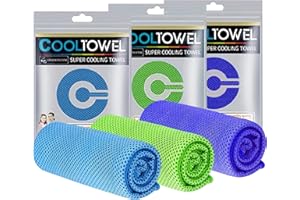 YAOJI Cooling Towels for Neck Set of 3,Quick Drying Ice Towel Instant Cooling Relief,Soft Breathable Chilly Towel for Gym,Golf,Yoga,Camping,Running, Workout,and More Activities