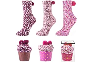 Kotashion Donna Inverno Calze Calzini Regalo Natalizi Ragazza Cupcake Calzini Termici Divertenti AccessoriRegali di compleanno di San Valentino e Festa della Mamma in vari colori Calze