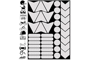 Biomar Labs® 40pcs x PVC Adesivi Rifrangenti Reflective Segnaletici Riflettenti per Sicurezza Notturna, Bianco per Casco Passeggino Carovana Garage Bicicletta Scooter Motocicletta Recinto Barca D 48