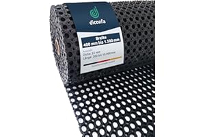 diconfa Tappeto ad anello in gomma SU MISURA 22mm - LARGHEZZA: 0,4 m a 1,5 m - LUNGHEZZA: 0,2 m a 10 m ==> 0,5 x 1m - motivo forato - tappetino ad anelli - cattura-sporco per interni ed esterni