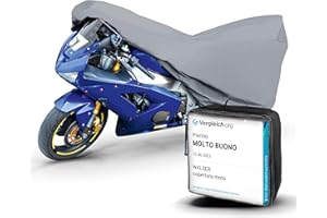 WALSER telo coprimoto M in robusto PVC, Premio Molto Buono* telo impermeabile, telo compatibile con vespa/scooter/motorino, moto, copertura moto per esterno, telo coprimoto grigio 215x95x120cm