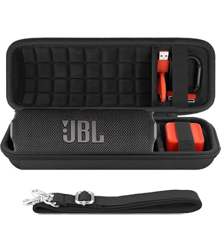 Étui Rigide EVA Pour Enceinte JBL Flip 7 - Housse De Transport Antichoc Avec Mousqueton, Noir - 10
