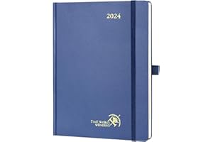 ‎POPRUN POPRUN Kalender 2024 Buchkalender 22 x 16,5 cm, Hardcover Terminplaner 2024 A5 Wochenplaner, Planer 2024 Terminkalender mit 100 GSM FSC®-Zertifiziertem Papier(Marineblau)
