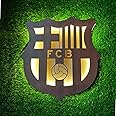 Shyam Ghar Wooden FC Barcelona LED Logo for Football Fan's, Wall Backlit Logo, Comic Lover Kids Room Decor(18 * 18) INCH