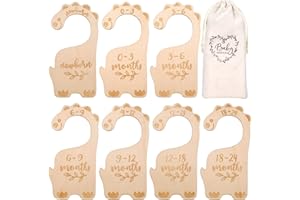 CREPUSCOLO Baby Wardrobe Clothes Dividers, 7pcs Premium Original Design Nursery Baby Closet Clothes Dividers, Nursery Decor, Baby Clothes Organizers