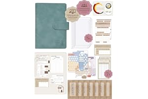 ‎BEGINNER-BUDGET BeginnerBudget® Budget Planner Deutsch - Starterset mit Sparchallenge Budgetplaner - Sparen mit Umschlagmethode + Anleitung - Ringbuch A6 - Binder A6 Wildleder-Style (Hellblau)