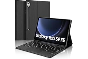 SENGBIRCH Coque pour Samsung Galaxy Tab S9 FE 10.9 Pouces avec Clavier Pavé Tactile - AZERTY Français Trackpad Clavier Détachable sans Fil Bluetooth pour Samsung Galaxy Tab S9 11'', Noir
