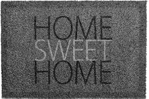 oKu-Tex Wycieraczka | mata zatrzymująca brud | Deco-Soft Entrance | Home-Sweet-Home | nadruk | do wnętrz | do przedpokoju/drzwi wejściowe/klatki schodowej | antypoślizgowa | 40 x 60 cm