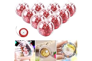 Gifort Bola de Navidad, Bolas Navideña Transparente de 20 pcs Bola Rellenable de Navidad para la decoración casera de la Navidad del Banquete de Boda(8cm)