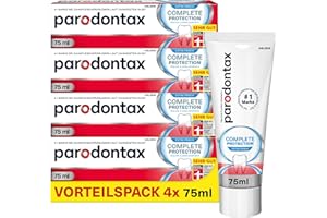 ‎PARODONTAX Parodontax Complete Protection Zahnpasta mit Fluorid, 4x75ml, hilft Zahnfleischbluten zu reduzieren und vorzubeugen