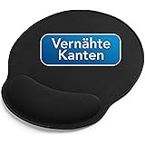 Sidorenko Mauspad mit Gelkissen - 26x23cm - Ergonomisches Mauspad mit Vernähte Kanten - Mousepad mit Handauflage für schonend