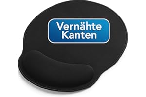 ‎SIDORENKO Sidorenko Mousepad mit Handauflage 26x23cm - Mousepad mit Vernähte Kanten - schwarzes Mauspad mit Gelkissen - Gel Mouse Pad rund für Büro und Gaming, Ergonomische Maus Pad, Mouspad Handgelenkauflage