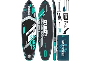 Skatinger Tavola da SUP gonfiabile super larga, 11'6 × 35", ultra stabile, per 2+1 persone/famiglia/grandi dimensioni con tracolla, zaino da 100 l, tavola da sup a tutto tondo, pinna americana