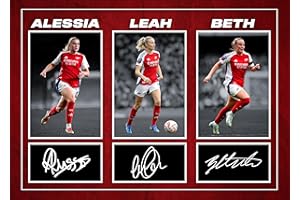 RJR PRINTS Beth Mead, Alessia Russo & Leah Williamson - Arsenal Ladies Football Players Signed A4 Montage Autograph Photo Print With Pre Printed Signatures That Would Make A Superb Gift For Any Fan.