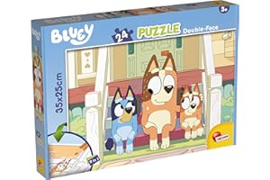 LISCIANIGIOCHI Lisciani - BLUEY Puzzle DF- Mr Monkey Jocks - - Puzzle doble cara con escena en blanco y negro para colorear - Formato 25x35 - 24 piezas - Estimula la creatividad - Para niños a partir de 3 años