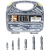 T.K.Excellent Zinc Plated Heavy Duty Metal PLASTERBOARD Cavity Wall FIXINGS Anchors Plugs Kit 68 Pieces