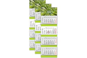 PRIMUS-PRINT.DE PRIMUS PRINT Calendario XXL 2025 – Multiblocco da parete – Calendario da 4 mesi – Calendario annuale a blocchi – con data cursore – incluse vacanze e vacanze – diversi motivi – [3 alberi ]