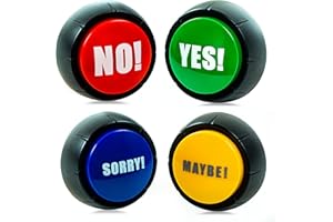 GRANATAN Yes No Button & Maybe Sorry Button Boutons de communication pour chien Oui pas de bouton avec son Lot de 4 buzzers de réponse Bouton de conversation pour chien Bouton sonore Bouton non inclus