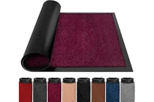 BLADO Door Mats Indoor - Easy to Clean Heavy Duty Door Mat for Indoor & Outdoor - Washable Door Mat, Non Slip Dirt trapper Door Mat - Super Absorbent Front Door Mat (50cm x 80cm, Aubergine)