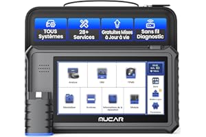 mucar VO6 Valise Diagnostic Auto, Outil D'analyse Complet des Systèmes sans Fil de Niveau OE avec Scanner de Voiture à 28 Réinitialisation, Codage ECU, Bidirectionnel