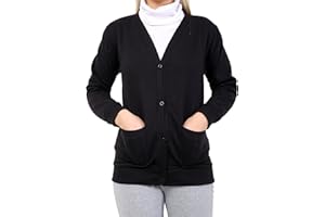 GW CLASSY OUTFIT Girls Boys Kids Jumper Button Fleece Cardigans Long Sleeve Sweatshirts Pull Over Jumpers Round/V- Neck School Uniform